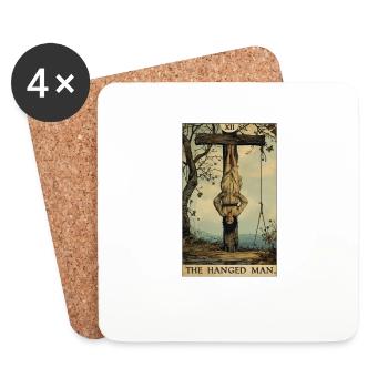 Tarot Cards Tarot Card The Hanged Man - Coasters (set of 4) - white - Front