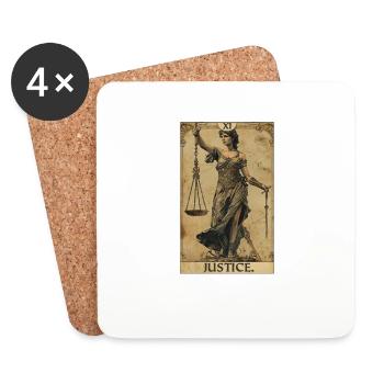 Tarot Cards Tarot Card Justice Justice - Coasters (set of 4) - white - Front