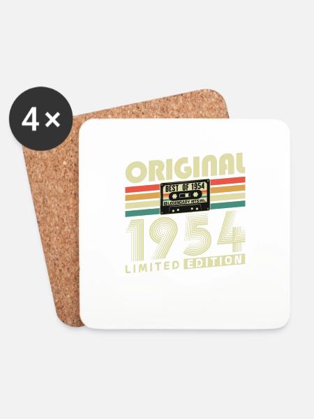 Original 1954 Jahrgang Geburtstag Geschenk Retro - Untersetzer (4er-Set) - Weiß
