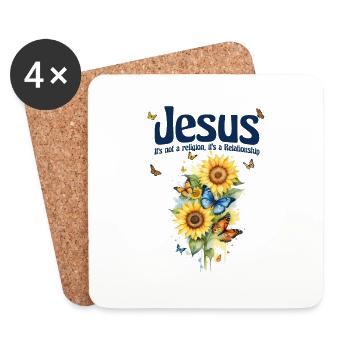 Jesus It is not religion, It's a relationship - Coasters (set of 4) - white - Front
