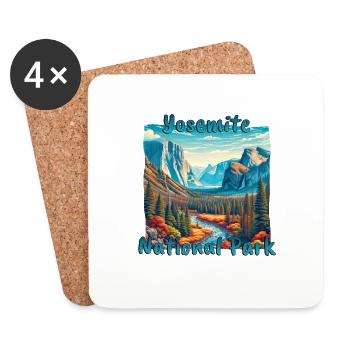 Yosemite : Aventure grunge dans la nature sauvage - Dessous de verre (lot de 4) - blanc - Devant