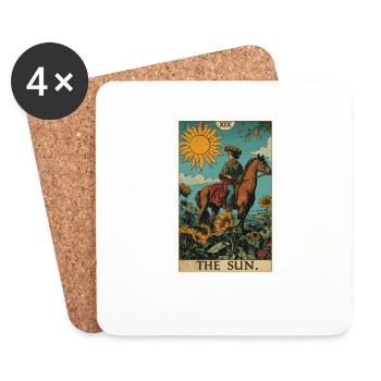 Tarot Cards Tarot Card The Sun The Sun - Coasters (set of 4) - white - Front