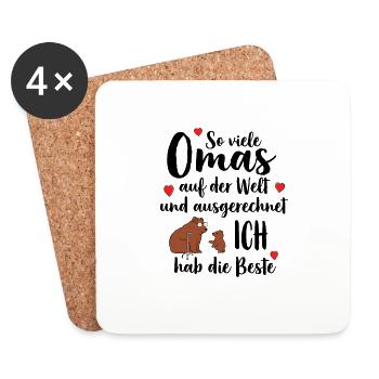Beste Oma So Viele Omas Ich Hab Die Beste - Untersetzer (4er-Set) - Weiß - Vorne