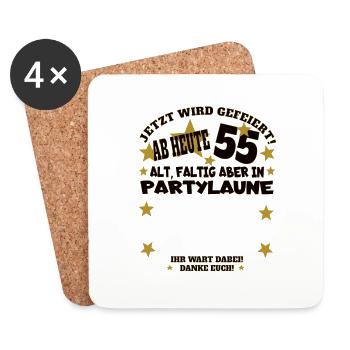 55th Birthday Man and Woman Guestbook - Coasters (set of 4) - white - Front