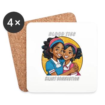 SISTERS BLOOD TIES HEART CONNECTION - Untersetzer (4er-Set) - Weiß - Vorne