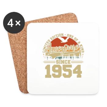Awesome Since 1954 - Jahrgang Geburtstag Geschenk - Untersetzer (4er-Set) - Weiß - Vorne