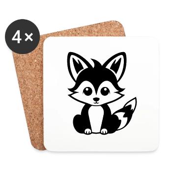 Fox - Coasters (set of 4) - white - Front