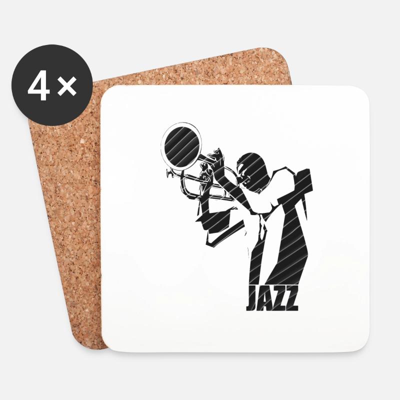 Zeitgenössischer Jazz - Untersetzer (4er-Set) - Weiß