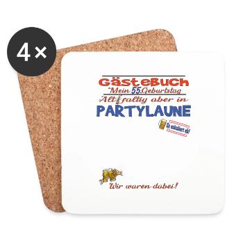 55th Birthday Man and Woman Guestbook - Coasters (set of 4) - white - Front