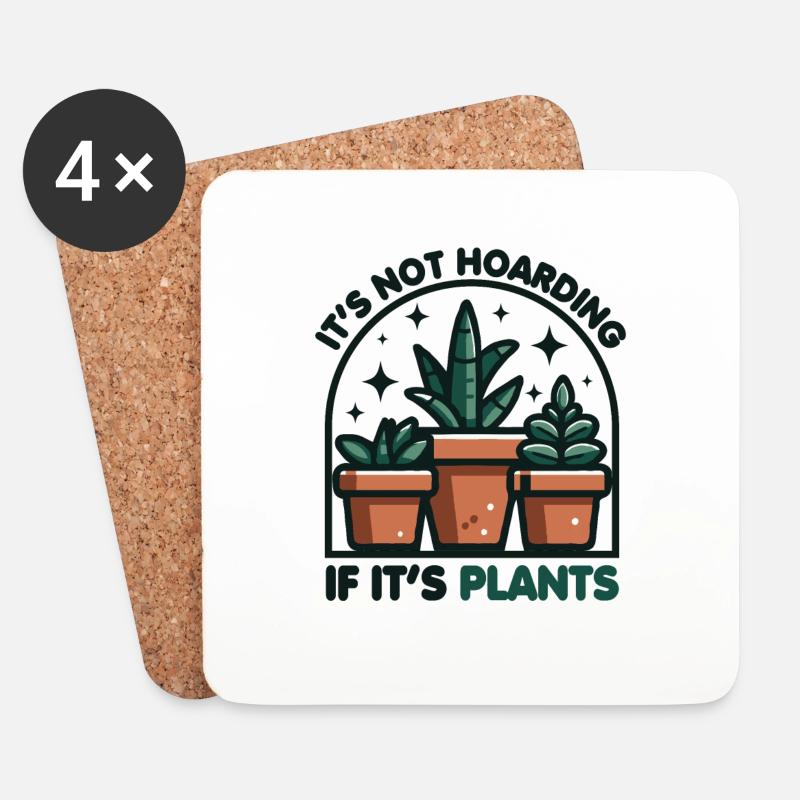 It's Not Hoarding If It's Plants Earth Day 2024 - Coasters (set of 4) - white