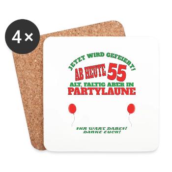 55th Birthday Man and Woman Guestbook - Coasters (set of 4) - white - Front