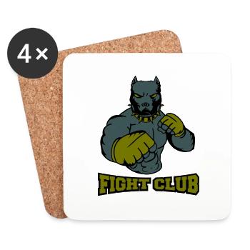 Dog Fighter Fight Club - Coasters (set of 4) - white - Front