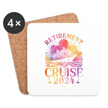 Retirement Cruise 2024 - Untersetzer (4er-Set) - Weiß - Vorne