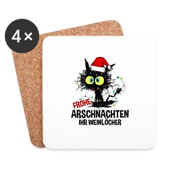 Happy ass nights you wine holes - Coasters (set of 4) - white - Front