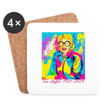 Illustration, colorful, graffiti, iris apple - Coasters (set of 4) - white - Front