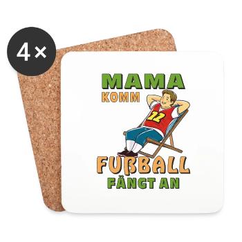 DECK CHAIR MAN MOM COME FOOTBALL STARTS - Coasters (set of 4) - white - Front