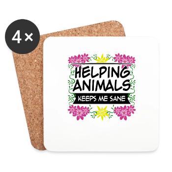 Veterinary Assistant Flower Veterinarian - Coasters (set of 4) - white - Front