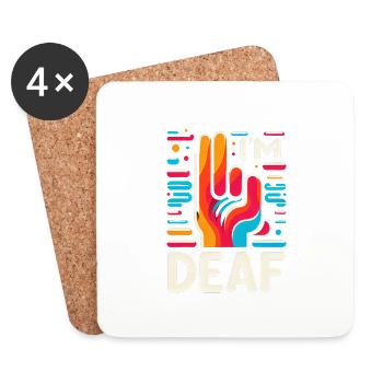 I'm Deaf 46 - Untersetzer (4er-Set) - Weiß - Vorne