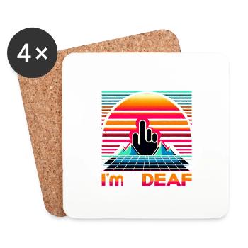 I'm Deaf 49 - Untersetzer (4er-Set) - Weiß - Vorne