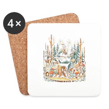 Cottagecore Aesthetic Wendigo - Untersetzer (4er-Set) - Weiß - Vorne