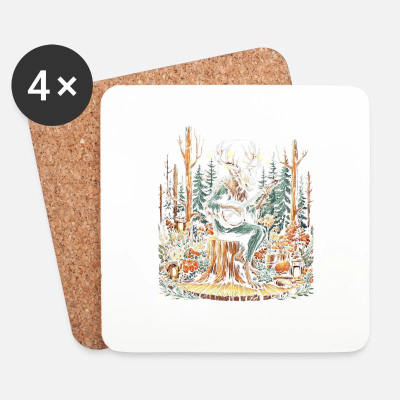 Cottagecore Aesthetic Wendigo - Untersetzer (4er-Set) - Weiß