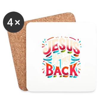 Jésus est là pour moi 22 - Dessous de verre (lot de 4) - blanc - Devant