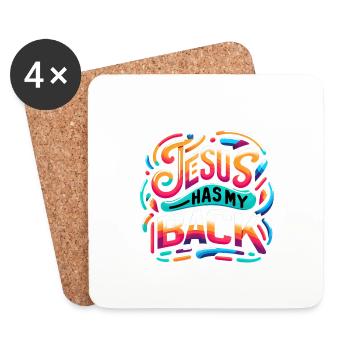 Jésus est là pour moi 24 - Dessous de verre (lot de 4) - blanc - Devant