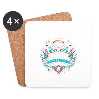 Jésus est là pour moi 27 - Dessous de verre (lot de 4) - blanc - Devant