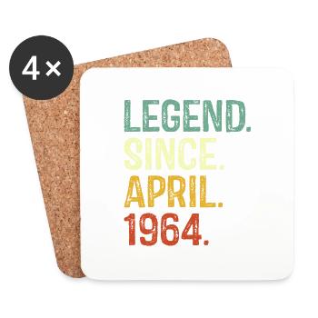 Legend since April 1964 60th Birthday Gifts - Coasters (set of 4) - white - Front
