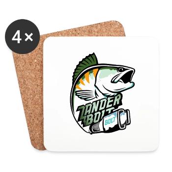 Zander Bolt Logo Design Color - Coasters (set of 4) - white - Front