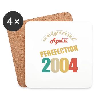 I'm 20 years old | I was born in 2004 - birth - Coasters (set of 4) - white - Front