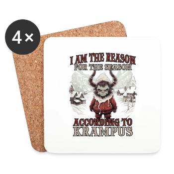 Krampus T Demonic Santa Claus Kramperl - Coasters (set of 4) - white - Front