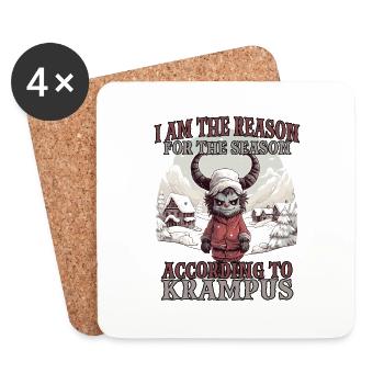 Krampus T Bad Santa Claus Kramperl Krampus - Coasters (set of 4) - white - Front
