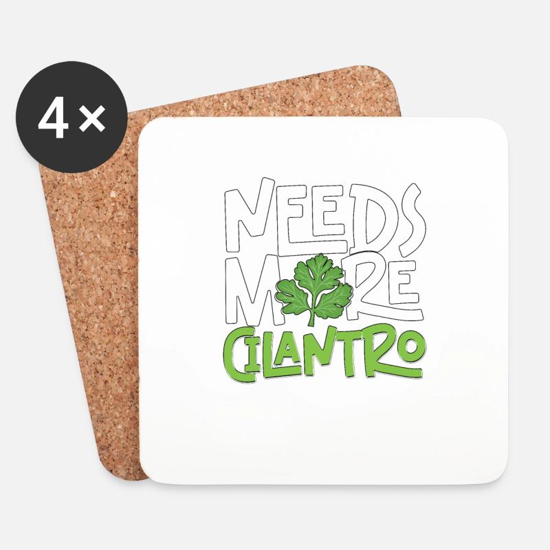 Needs More Cilantro Koriander Liebe - Untersetzer (4er-Set) - Weiß