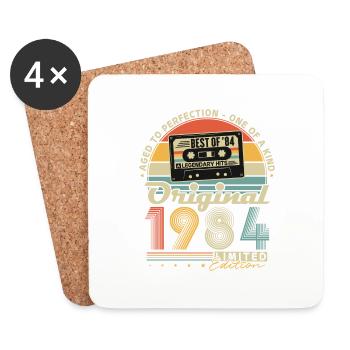 Original 1984 Vintage Vintage Birthday Gift - Coasters (set of 4) - white - Front