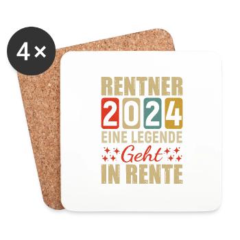 Retirees 2024 A Legend Goes Into Retirement Gifts - Coasters (set of 4) - white - Front