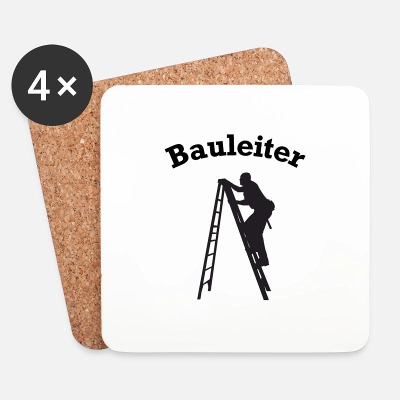 Bauleiter Baustelle Baustellen lustig - Untersetzer (4er-Set) - Weiß