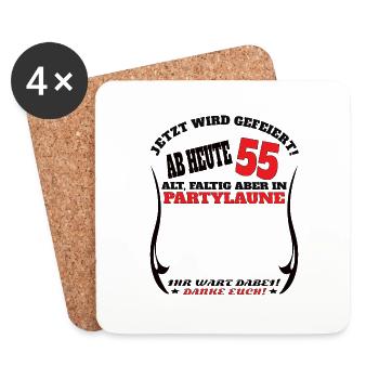 55th Birthday Man and Woman Guestbook - Coasters (set of 4) - white - Front