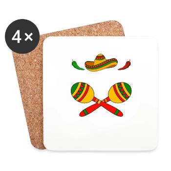 Cinco de Mayo - Coasters (set of 4) - white - Front