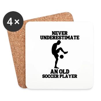 Fußballmannschaft Fußballdesign Fußballspieler - Untersetzer (4er-Set) - Weiß - Vorne