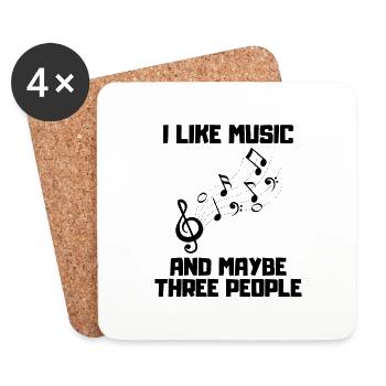 Musical instrument, trumpet, wind instrument, musician - Coasters (set of 4) - white - Front
