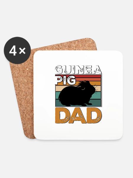 Guinea Pig Dad für Meerschweinchen Besitzer - Untersetzer (4er-Set) - Weiß