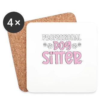 Dog Sitter professionnel pour Pet Sitters - Dessous de verre (lot de 4) - blanc - Devant