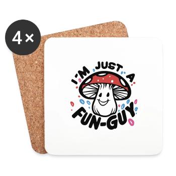 MUSHROOM. I'M JUST A FUN-GUY - Coasters (set of 4) - white - Front