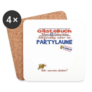 65th Birthday Man and Woman Guestbook - Coasters (set of 4) - white - Front