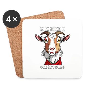 LES GROGNEMENTS DE CHÈVRE EN FONT PARTIE - Dessous de verre (lot de 4) - blanc - Devant