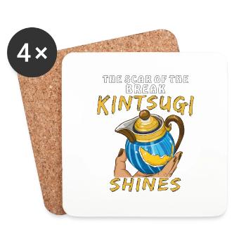 THE SCAR OF THE BREAK KINTSUGI SHINES - Coasters (set of 4) - white - Front