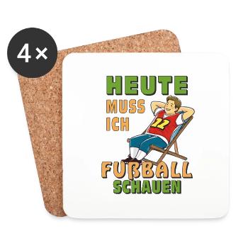 CHAISE LONGUE HOMME AUJOURD’HUI JE DOIS REGARDER LE FOOTBALL - Dessous de verre (lot de 4) - blanc - Devant