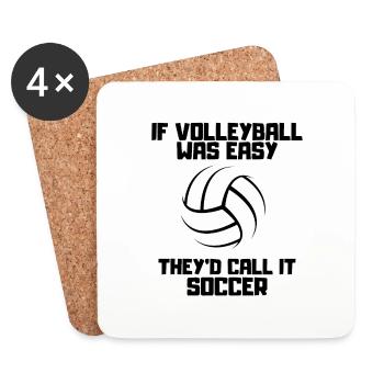 Volley-ball cadeau Volley-ball joueur de beach-volley - Dessous de verre (lot de 4) - blanc - Devant