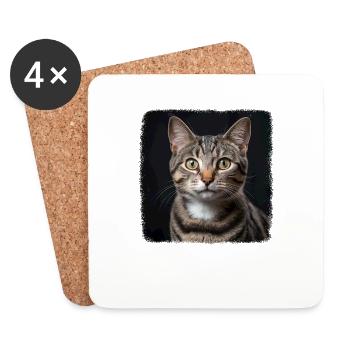 Cat Cats American Wirehair - Coasters (set of 4) - white - Front